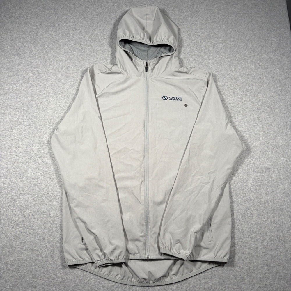 Vuori Outdoor Trainer Shell Jacket Mens Large Gray Lightweight Embroidered V512